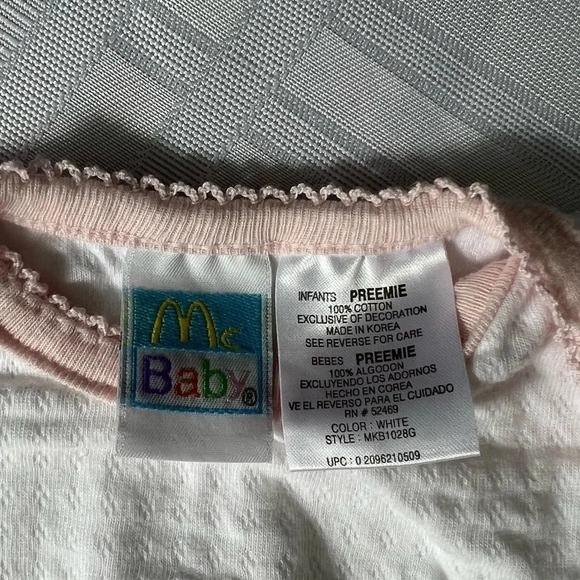 McBaby One-Piece Bodysuit  | Preemie | Vintage - Picture 2 of 2